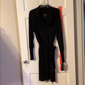 Cowl neck sweater dress